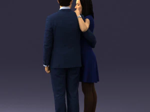 girl in blue dress and man suit 0476 3d print ready 3D Print Model