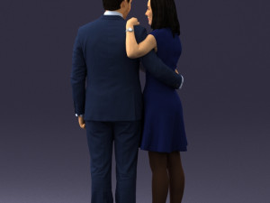 girl in blue dress and man suit 0476 3d print ready 3D Baskı Modeli