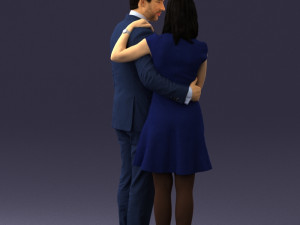 girl in blue dress and man suit 0476 3d print ready 3D Baskı Modeli