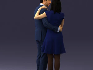 girl in blue dress and man suit 0476 3d print ready 3D Print Model