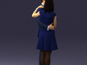 girl in blue dress and man suit 0476 3d print ready 3D Baskı Modeli