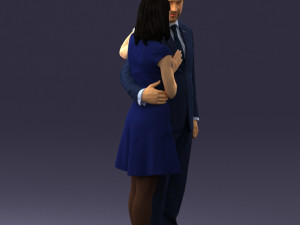 girl in blue dress and man suit 0476 3d print ready 3D Baskı Modeli