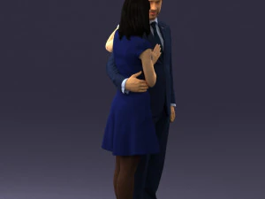 girl in blue dress and man suit 0476 3d print ready 3D Print Model