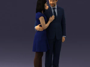 girl in blue dress and man suit 0476 3d print ready 3D Print Model