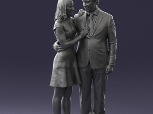 girl in blue dress and man suit 0476 3d print ready 3D Baskı Modeli