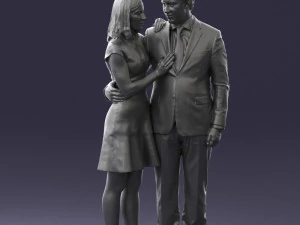 girl in blue dress and man suit 0476 3d print ready 3D Print Model