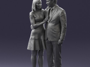 girl in blue dress and man suit 0476 3d print ready 3D Baskı Modeli