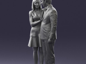 girl in blue dress and man suit 0476 3d print ready 3D Baskı Modeli