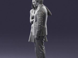 girl in blue dress and man suit 0476 3d print ready 3D Baskı Modeli