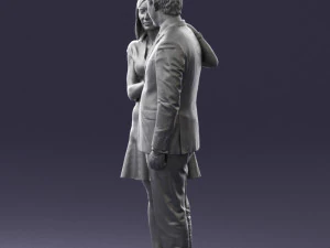 girl in blue dress and man suit 0476 3d print ready 3D Print Model