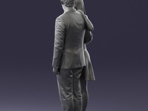 girl in blue dress and man suit 0476 3d print ready 3D Baskı Modeli