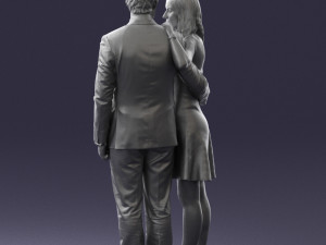 girl in blue dress and man suit 0476 3d print ready 3D Baskı Modeli