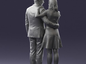 girl in blue dress and man suit 0476 3d print ready 3D Baskı Modeli