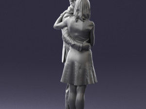 girl in blue dress and man suit 0476 3d print ready 3D Baskı Modeli