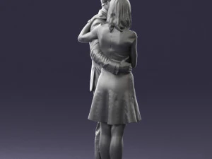 girl in blue dress and man suit 0476 3d print ready 3D Print Model