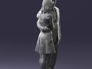 girl in blue dress and man suit 0476 3d print ready 3D Baskı Modeli