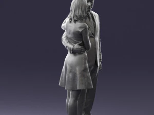 girl in blue dress and man suit 0476 3d print ready 3D Print Model