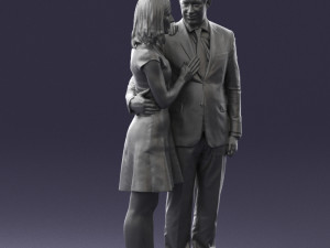 girl in blue dress and man suit 0476 3d print ready 3D Baskı Modeli