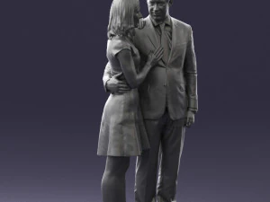 girl in blue dress and man suit 0476 3d print ready 3D Print Model