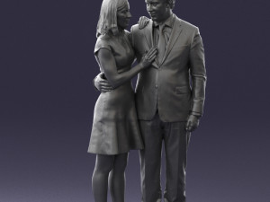 girl in blue dress and man suit 0476 3d print ready 3D Baskı Modeli