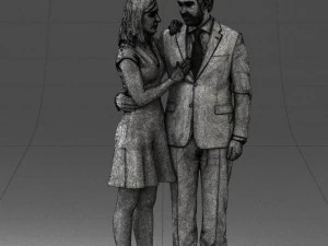 girl in blue dress and man suit 0476 3d print ready 3D Print Model