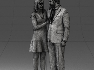 girl in blue dress and man suit 0476 3d print ready 3D Baskı Modeli