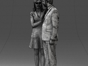 girl in blue dress and man suit 0476 3d print ready 3D Baskı Modeli