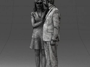 girl in blue dress and man suit 0476 3d print ready 3D Print Model