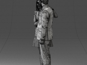 girl in blue dress and man suit 0476 3d print ready 3D Baskı Modeli