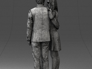 girl in blue dress and man suit 0476 3d print ready 3D Baskı Modeli