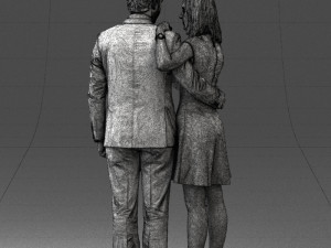 girl in blue dress and man suit 0476 3d print ready 3D Baskı Modeli