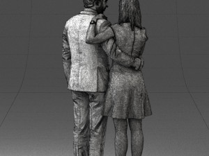 girl in blue dress and man suit 0476 3d print ready 3D Baskı Modeli