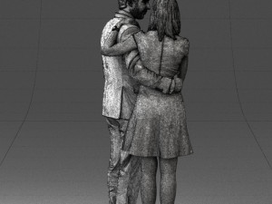 girl in blue dress and man suit 0476 3d print ready 3D Baskı Modeli