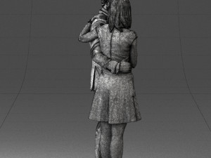 girl in blue dress and man suit 0476 3d print ready 3D Baskı Modeli