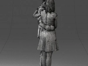 girl in blue dress and man suit 0476 3d print ready 3D Print Model