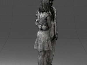 girl in blue dress and man suit 0476 3d print ready 3D Print Model