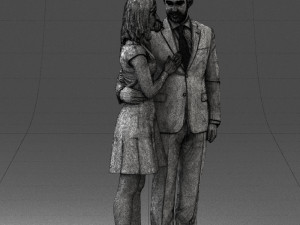 girl in blue dress and man suit 0476 3d print ready 3D Baskı Modeli