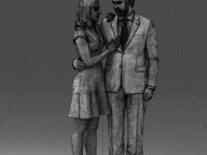 girl in blue dress and man suit 0476 3d print ready 3D Baskı Modeli