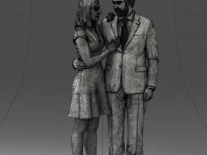 girl in blue dress and man suit 0476 3d print ready 3D Print Model