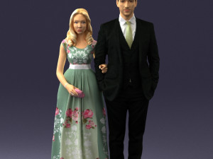 guy and girl in colorful dress 0474 Modelo 3D