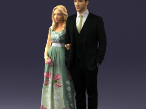 guy and girl in colorful dress 0474 Model 3D