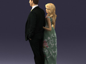 guy and girl in colorful dress 0474 Model 3D
