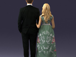 guy and girl in colorful dress 0474 Model 3D