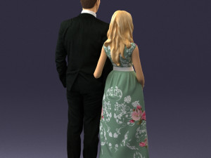 guy and girl in colorful dress 0474 Model 3D