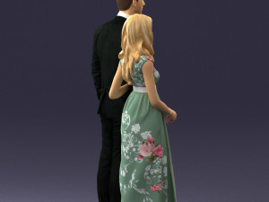 guy and girl in colorful dress 0474 Model 3D
