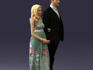 guy and girl in colorful dress 0474 Model 3D