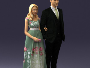 guy and girl in colorful dress 0474 Model 3D