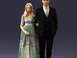 guy and girl in colorful dress 0474 Model 3D