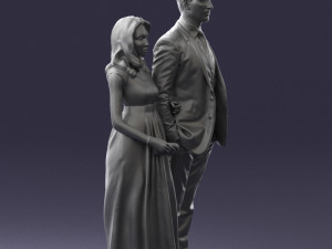 guy and girl in colorful dress 0474 Model 3D