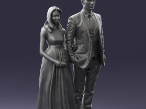 guy and girl in colorful dress 0474 Model 3D